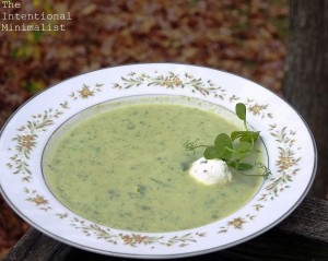Cauliflower, Pea Shoot and Sorrel Soup