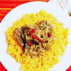 Chicken Livers in a Spicy Tomatillo Sauce