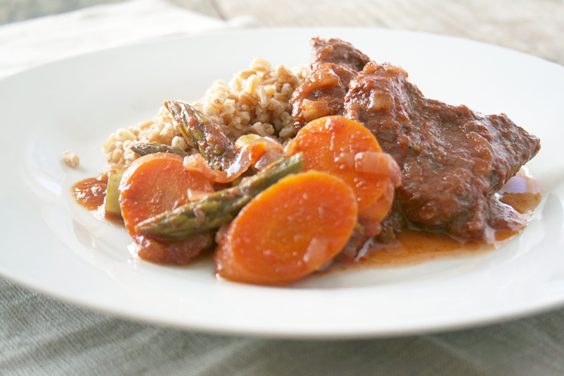 Braised Spring Stew with Asparagus and Carrots | myhumblekitchen.com
