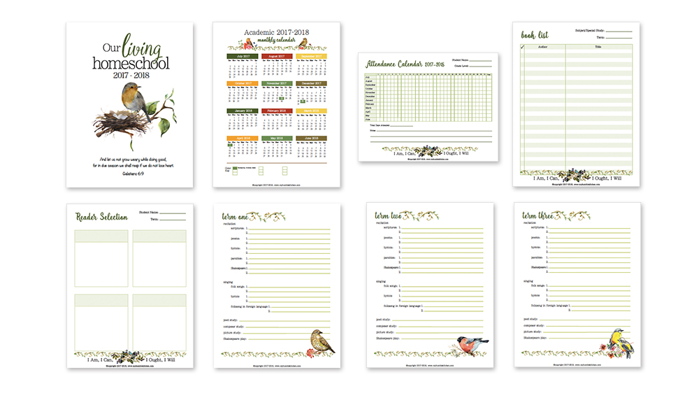 A charlotte mason homeschool planner 2017 2018 my humble kitchen